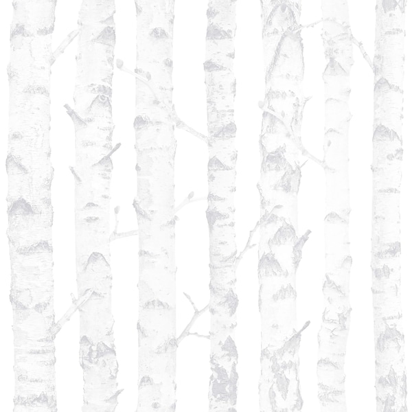 Manhattan Comfort Harding Birdie Grey Birch 33 ft L X 209 in W Wallpaper BR4060-138944 - main